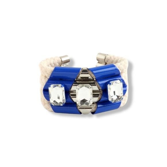 nOir Statement Blue & Crystal Rope Cuff Bracelet - Picture 3 of 8